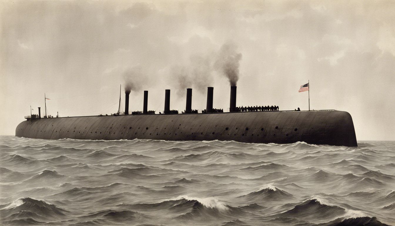🚢 The maiden voyage of the iron-hulled USS Monitor (1862)