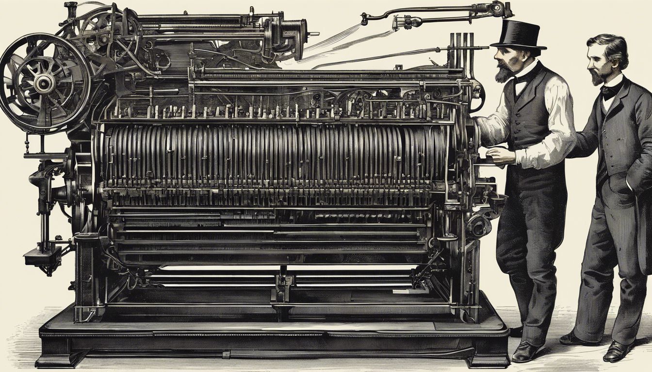 🖨️ Ottmar Mergenthaler's Linotype Machine (1886): Revolutionizing printing and publishing.