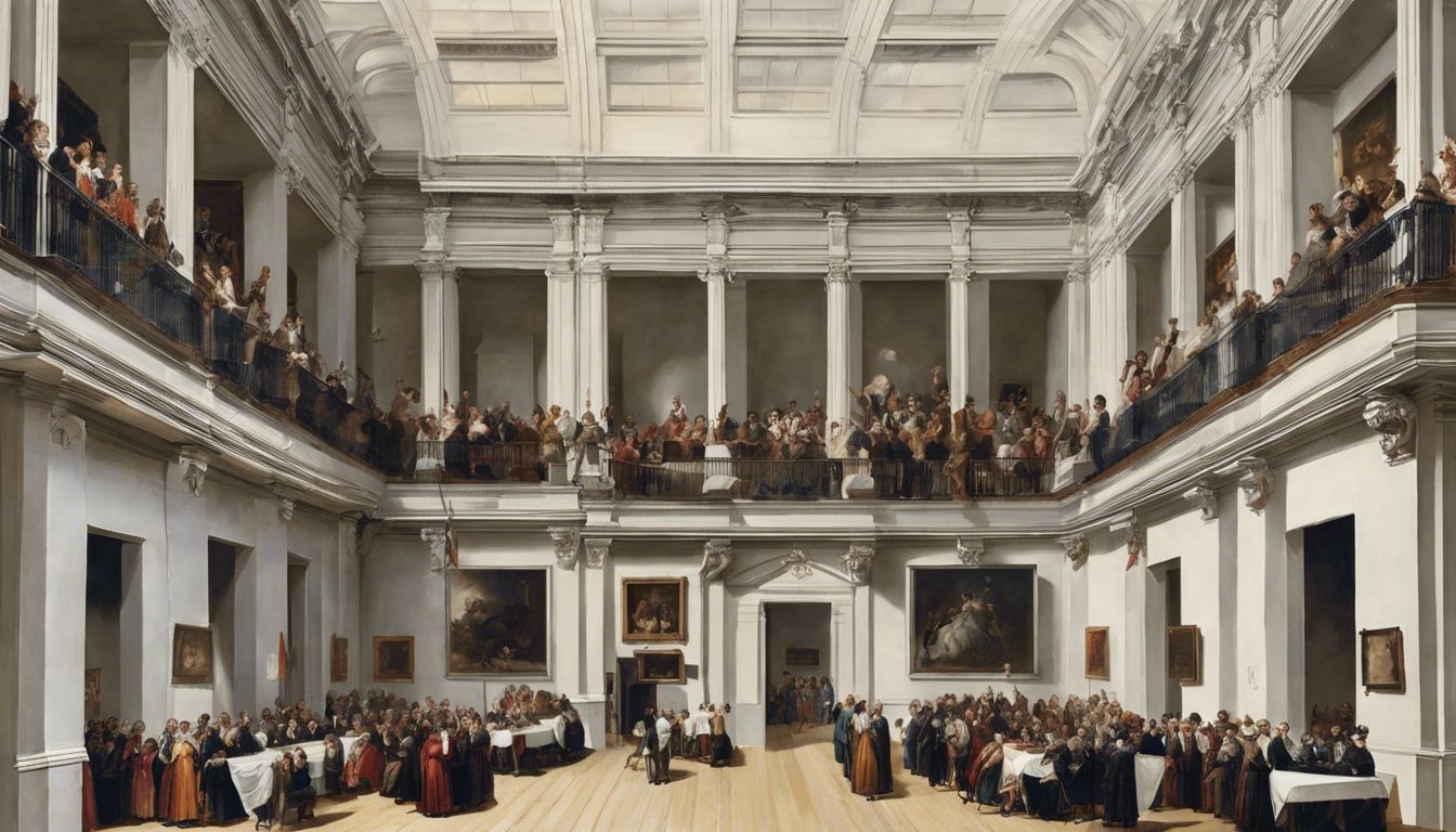 📚 1810 - Opening of the Royal Academy of San Fernando's new building in Madrid, one of the oldest academies of art in the world.