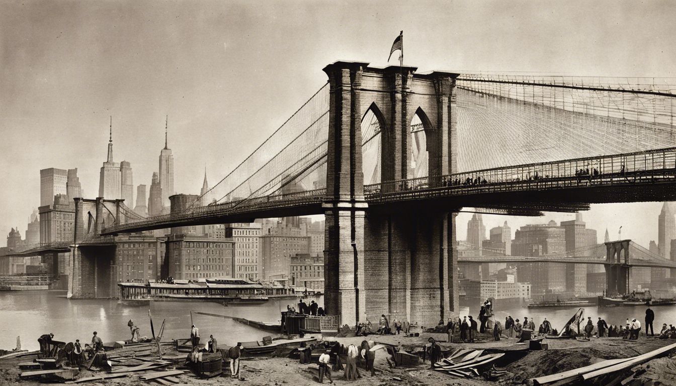 🌉 Brooklyn Bridge Construction Begins (1870): Engineering challenges and societal impacts.