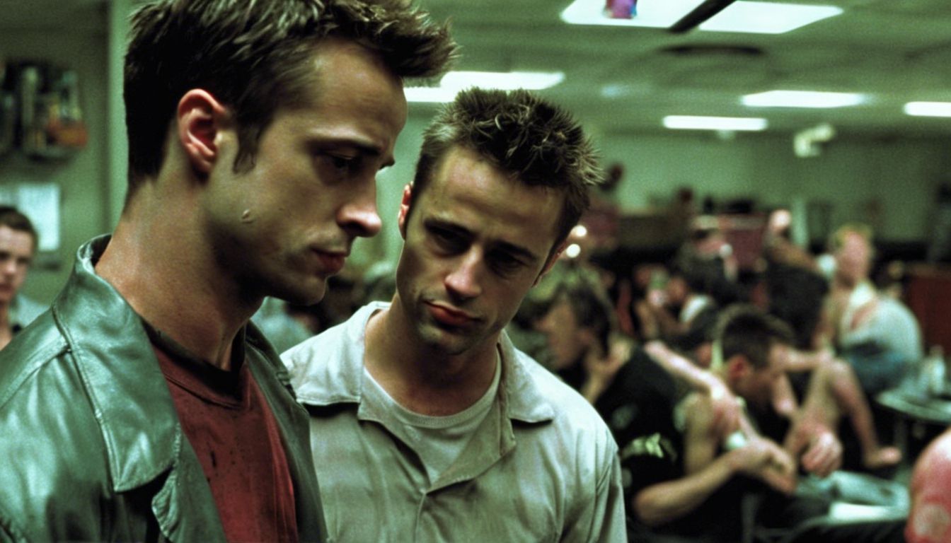 🎥 "Fight Club" Challenges Social Norms (1999) - The film's critique of consumer culture and its cult status.