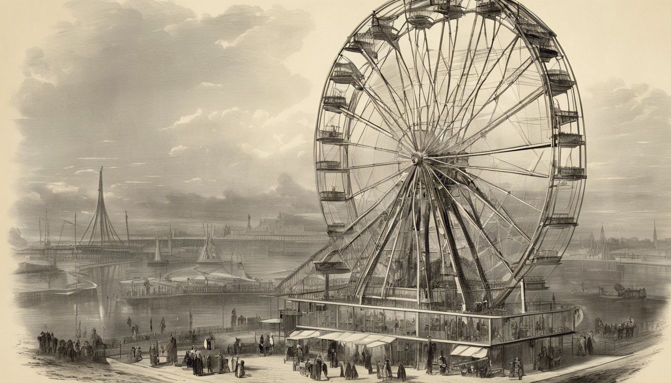 🎡 First Ferris Wheel Concept (1890): Recreational technology and the culture of entertainment.